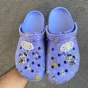 CROCS Purple Loafers & Slip-Ons with Perforated Design